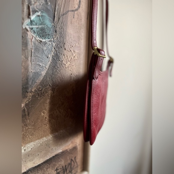 Giani Bernini Red Vtg Crossbody Real Leather Bag - Picture 10 of 14